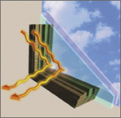 Illustration of a solar reflective window at work