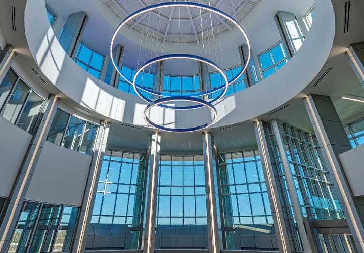 New windows in high school atrium