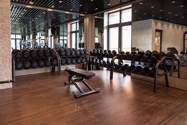 Example of mirror walls installed in a gym