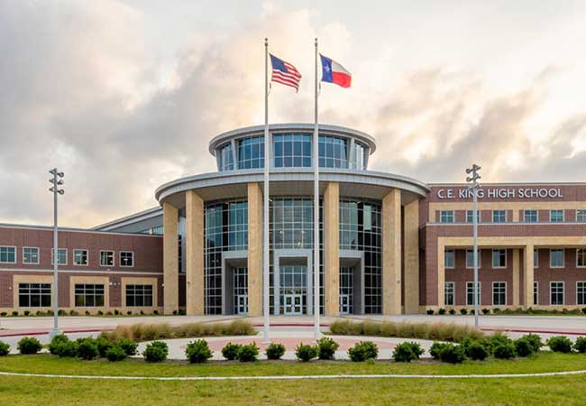 High school glass installation project in Houston, TX